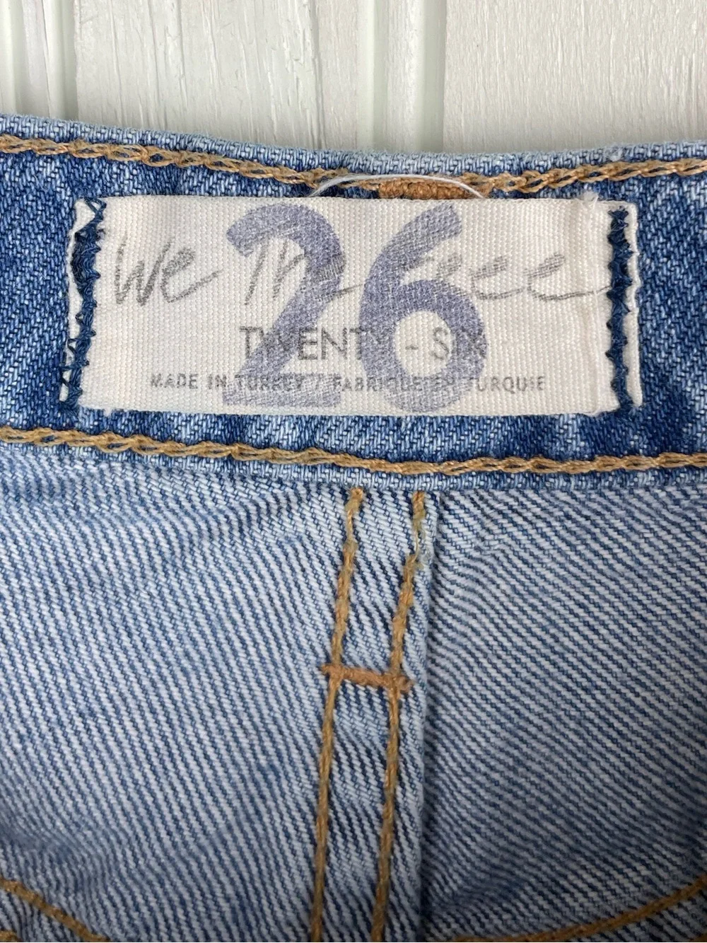 Free People New Dawn Flare Jeans Size 26 Distressed Denim Cotton We the Free